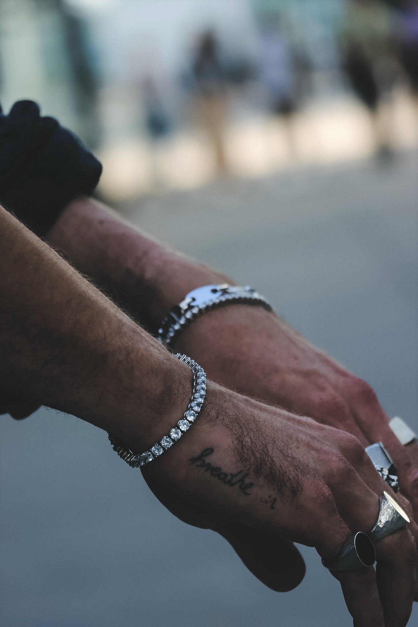 Tennis Iced Out Armband Rund 925 Sterling Silber - Neun - Siebzig